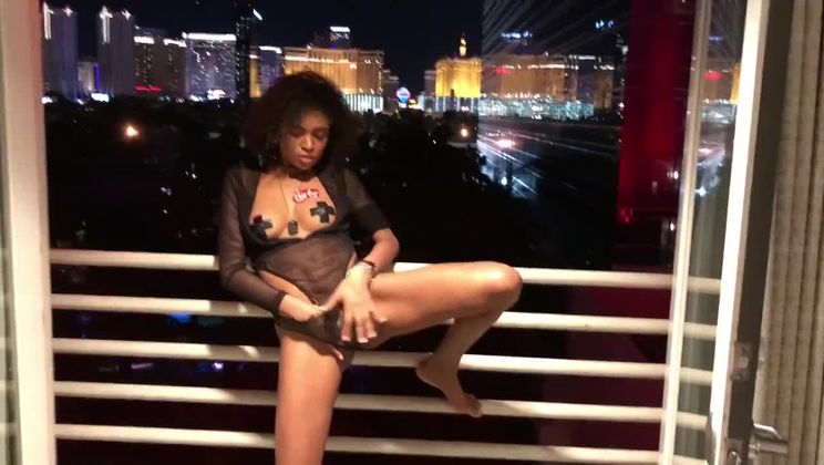 Vegas Balcony Masturbation